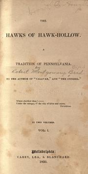 Front cover of The Hawks of Hawk-Hollow by Robert Montgomery Bird