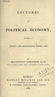 Front cover of Lectures on political economy by Longfield, Mountifort.