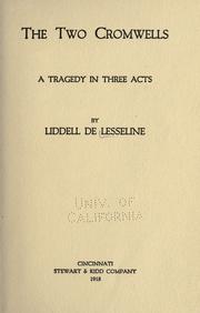 Cover of The two Cromwells by Liddell De Lesseline