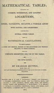 Cover of Mathematical tables by Charles Hutton