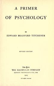 Cover of A primer of psychology by Edward Bradford Titchener