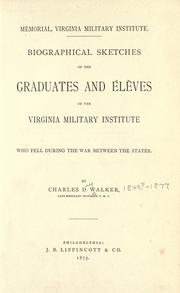 Front cover of Memorial, Virginia Military Institute by Charles D. Walker