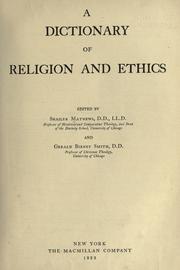 Front cover of A dictionary of religion and ethics by Mathews, Shailer