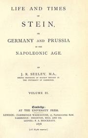 Front cover of Life and times of Stein by John Robert Seeley