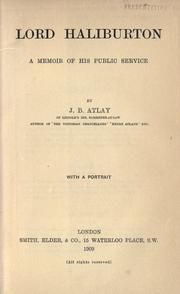 Cover of Lord Haliburton by J. B. Atlay