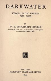Cover of Darkwater; voices from within the veil by W. E. B. Du Bois