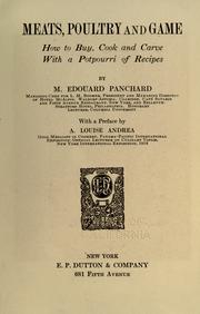 Front cover of Meats, poultry and game by Edouard Panchard