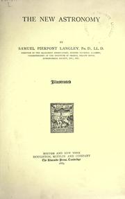 Cover of The new astronomy by Samuel Pierpont Langley