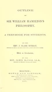 Front cover of Outline of Sir William Hamilton's philosophy by John Clark Murray