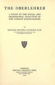 Cover of The oberlehrer by William S. Learned