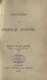 Cover of Lectures On Political Economy by Francis William Newman