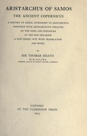 Front cover of Aristarchus of Samos, the ancient Copernicus by Thomas Little Heath