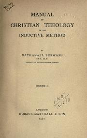 Cover of Manual of Christian theology on the inductive method by N. Burwash