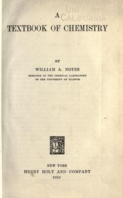Cover of A textbook of chemistry by William A. Noyes
