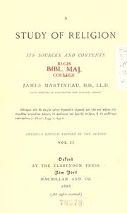 Cover of A study of religion by James Martineau