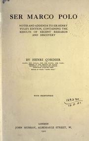 Cover of Ser Marco Polo by Henri Cordier