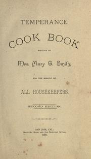 Cover of Temperance cook book by Mary G. Smith