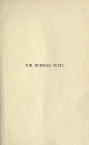 Front cover of The humbler poets by Thompson, Slason