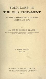 Front cover of Folk-lore in the Old Testament by James George Frazer