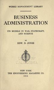 Front cover of Business administration by Jones, Edward David