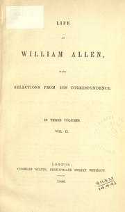Front cover of Life of William Allen by Allen, William