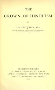Cover of The crown of Hinduism by J. N. Farquhar