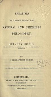 Front cover of Treatises on various subjects of natural and chemical philosophy by John Leslie