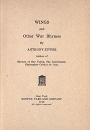 Cover of Wings, and other war rhymes by Anthony Euwer