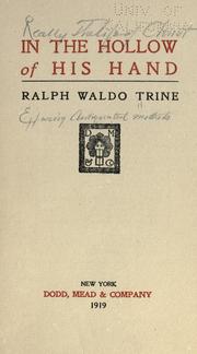 Cover of In the hollow of His hand by Ralph Waldo Trine