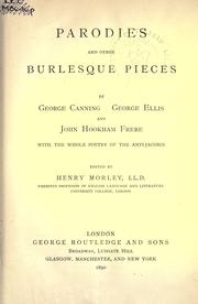 Cover of Parodies and other burlesque pieces by Henry Morley
