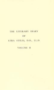 Cover of The literary diary of Ezra Stiles by Ezra Stiles