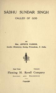 Front cover of Sadhu Sundar Singh, called of God by Rebecca Jane Parker