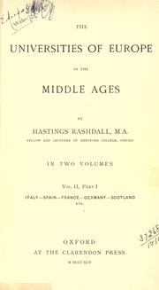 Front cover of The universities of Europe in the Middle Ages by Hastings Rashdall
