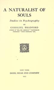 Front cover of A naturalist of souls by Gamaliel Bradford
