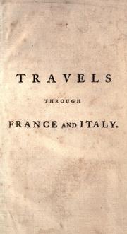 Cover of Travels through France and Italy by Tobias Smollett