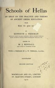 Front cover of Schools of Hellas by Freeman, Kenneth John