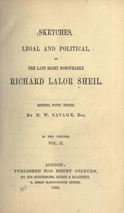 Front cover of Sketches, legal and political by Richard Lalor Sheil