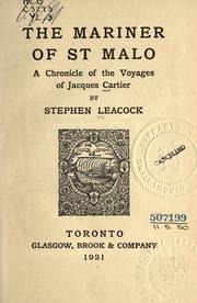 Front cover of The mariner of St. Malo by Stephen Leacock