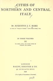 Front cover of Cities of northern and central Italy by Augustus J. C. Hare