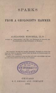 Cover of Sparks from a geologist's hammer by Alexander Winchell