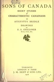 Front cover of Sons of Canada by Bridle, Augustus