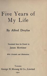 Front cover of Cinq années de ma vie by Alfred Dreyfus