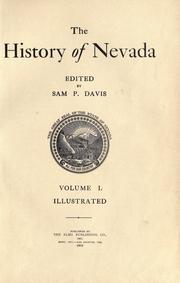 Front cover of The history of Nevada by Sam P. Davis