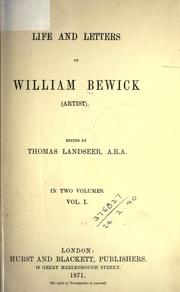 Front cover of Life and letters of William Bewick (artist) by William Bewick