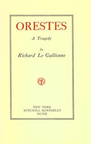 Cover of Orestes by Richard Le Gallienne