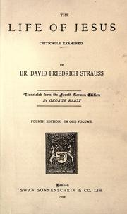 Cover of Leben Jesu by David Friedrich Strauss