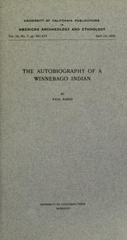 Front cover of The autobiography of a Winnebago Indian by Sam Blowsnake