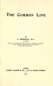 Cover of The common life by Jonathan Brierley