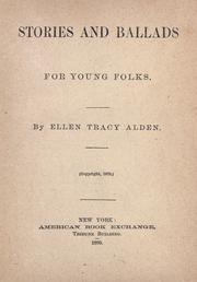 Front cover of Stories and ballads for young folks by Ellen Tracy Alden