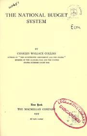 Front cover of The national budget system by Collins, Charles Wallace